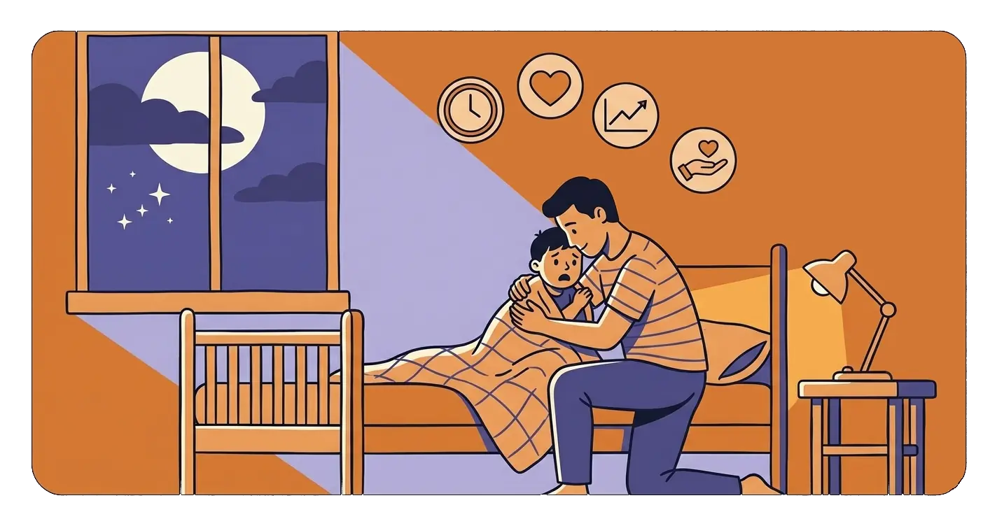 Child experiencing night terror or nightmare
