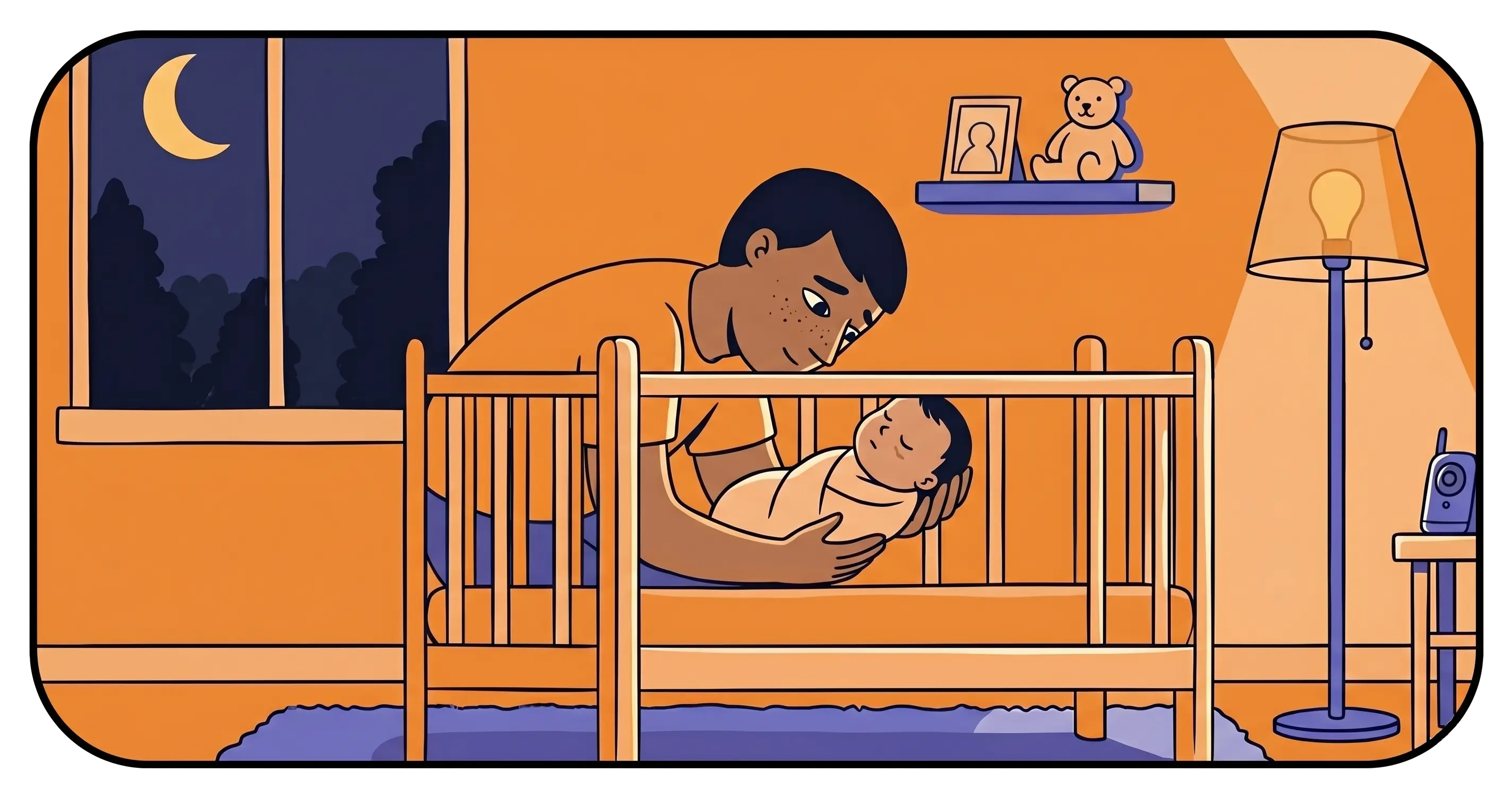 Baby sleeping in a crib