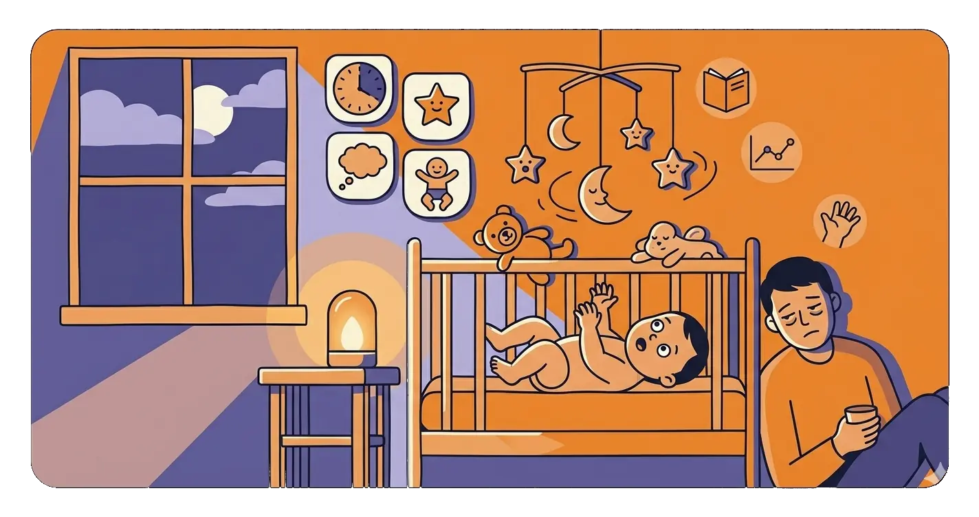 Baby sleeping peacefully in a crib